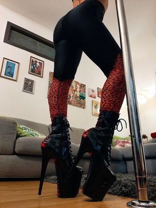 Leggings Handmade Nero/Rosso