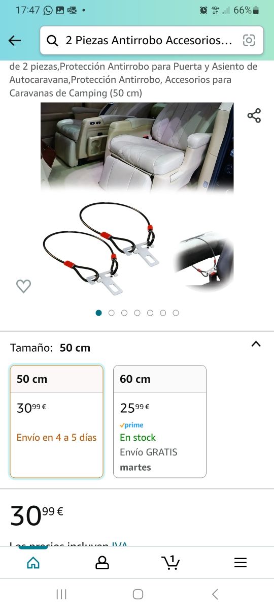 Par de Cables Antirrobo