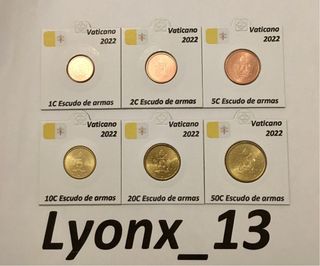 1, 2, 5, 10, 20 y 50 centimos 🇻🇦 Vaticano 2022