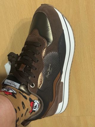 zapatillas marrones pepe jeans