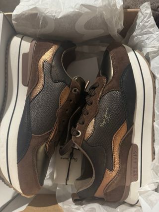 zapatillas marrones pepe jeans
