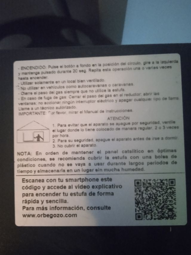 Estufa catalítica orbegozo