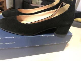 zapatos piel y ante negros