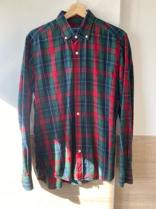 Camisa de cuadros verdes y rojos Silbon