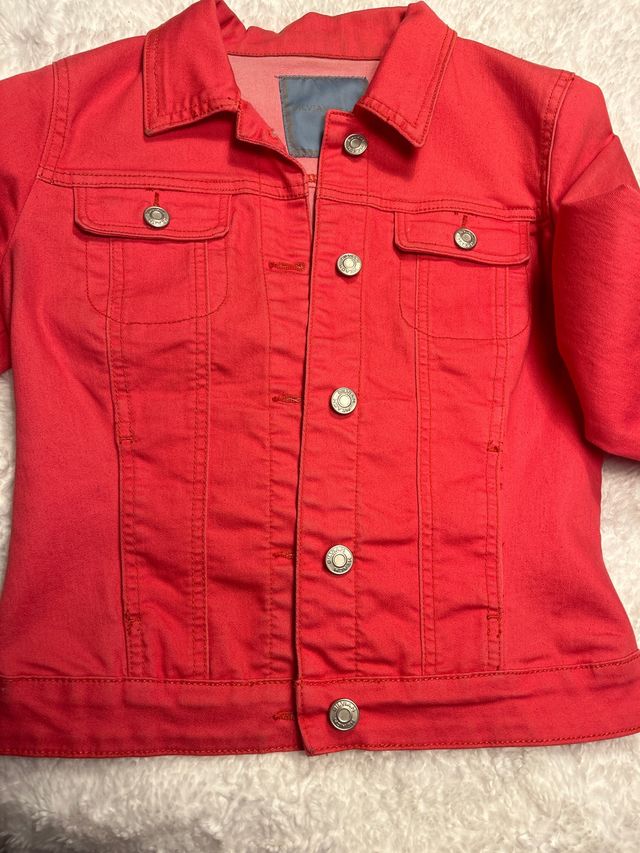 chaqueta  tejana coral  xxs talla grande