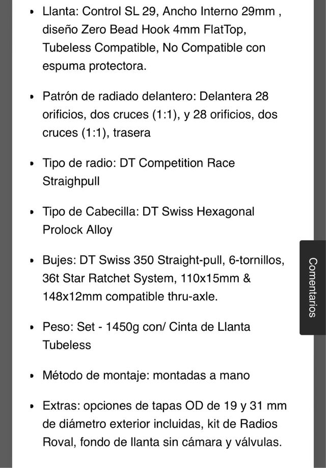 llantas ROVAL CONTROL 2024 btt carbono