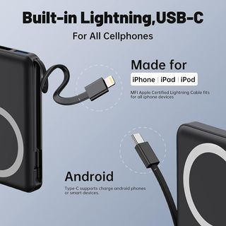 Power bank inalámbrico 10.000 mAh, PD 22,5 W