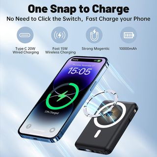Power bank inalámbrico 10.000 mAh, PD 22,5 W