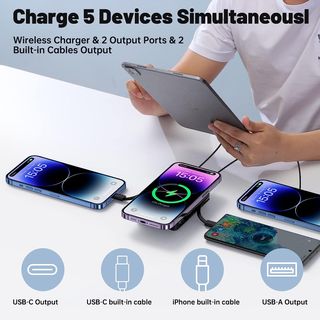Power bank inalámbrico 10.000 mAh, PD 22,5 W