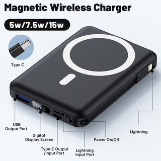 Power bank inalámbrico 10.000 mAh, PD 22,5 W