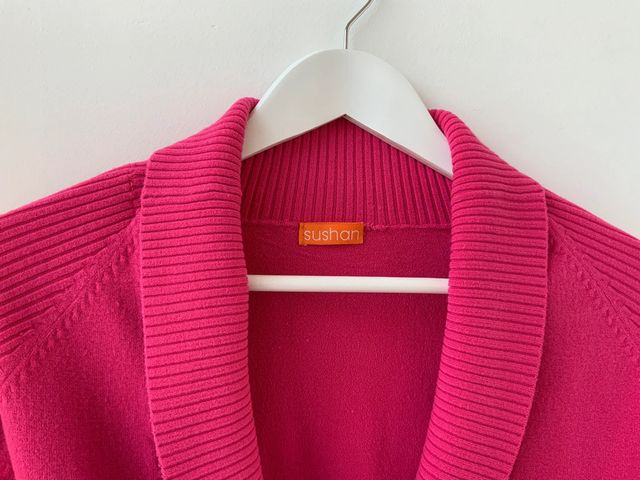 Chaqueta vintage cruzada fucsia talla M