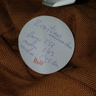 Cortinas color miel largas 2 hojas