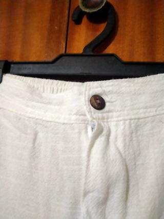 Pantalones anchos de lino de mujer 