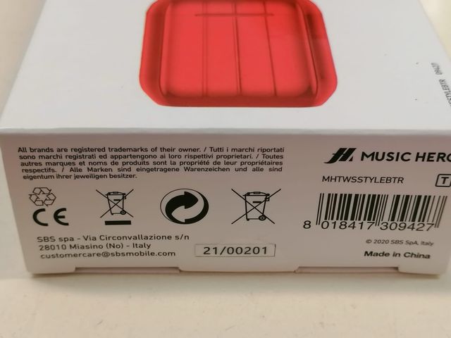 Cuffie Bluetooth rosse Sbs nuove