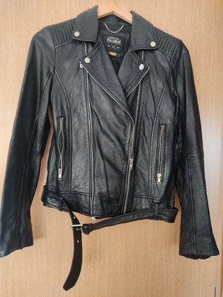Chaqueta motera piel