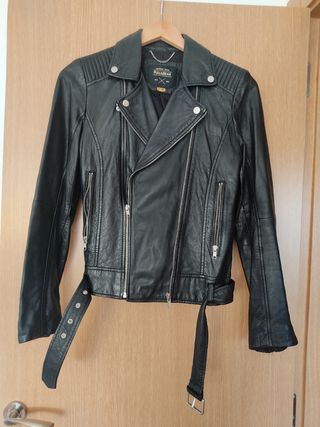 Chaqueta motera piel