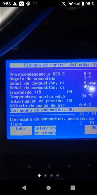 Servicio con tech2 para saab