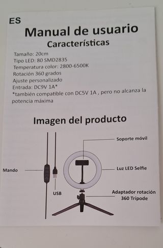 Aro de luz con tripode,