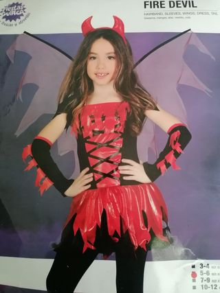 Fato Carnaval Diaba do Fogo menina