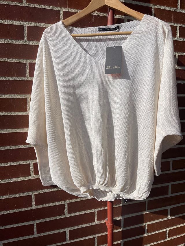 jersey punto, cuello pico