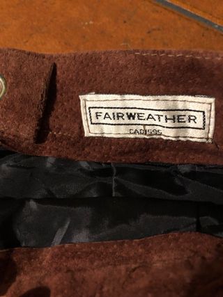 Falda Mujer Piel Ante Vintage Marrón Abierta