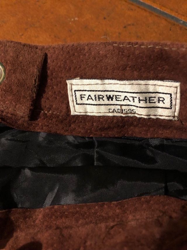 Falda Mujer Piel Ante Vintage Marrón Abierta