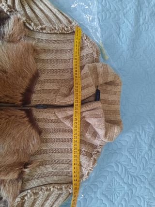 Giacca in lana e pelliccia vera Vneck unisex