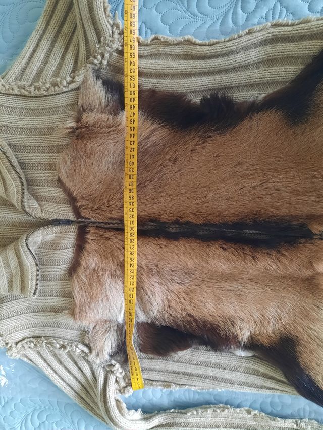 Giacca in lana e pelliccia vera Vneck unisex