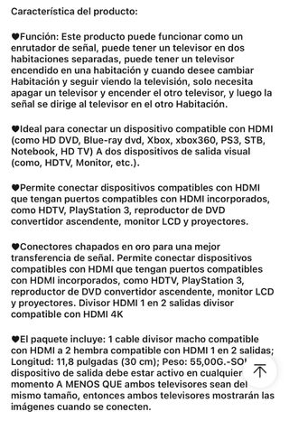 Cable para duplicar 2 pantallas HDMI