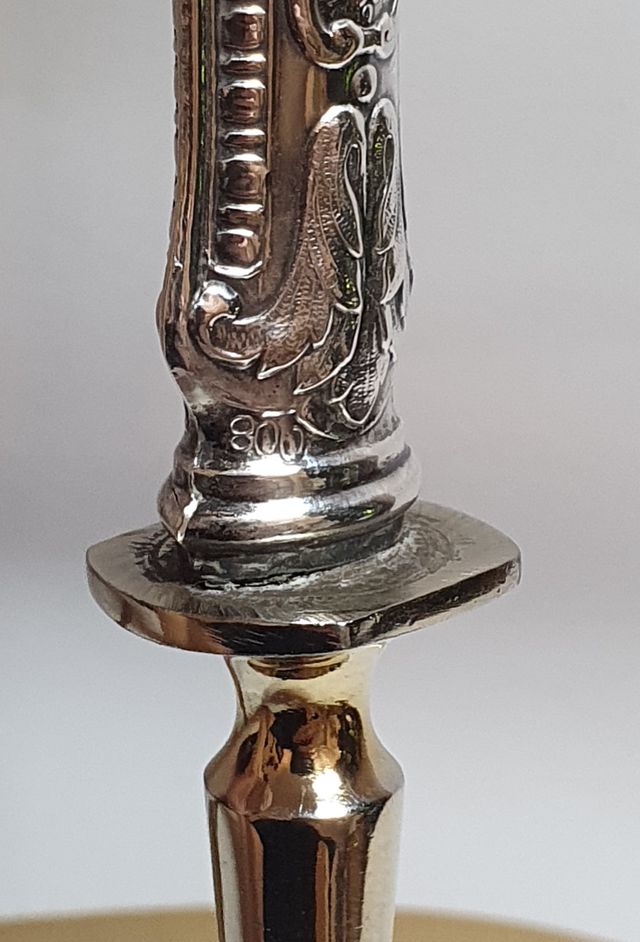 Set da intaglio - posate con manico in argento 800