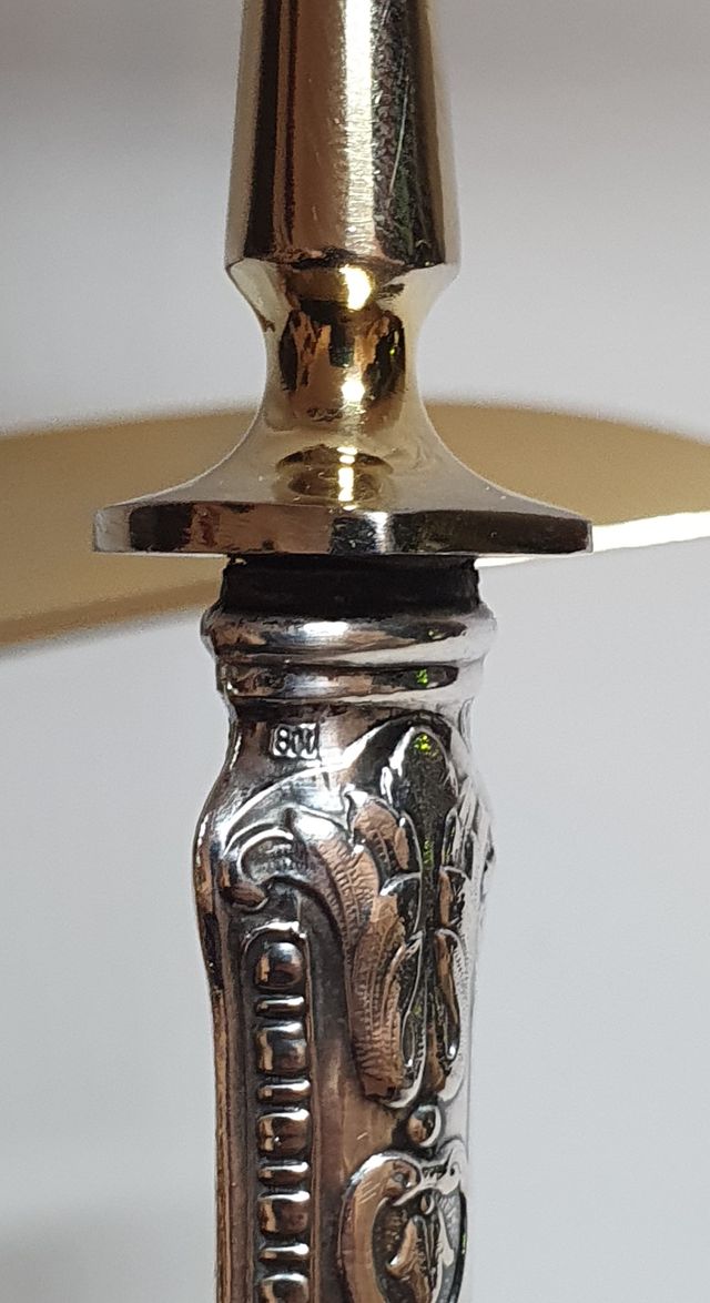 Set da intaglio - posate con manico in argento 800