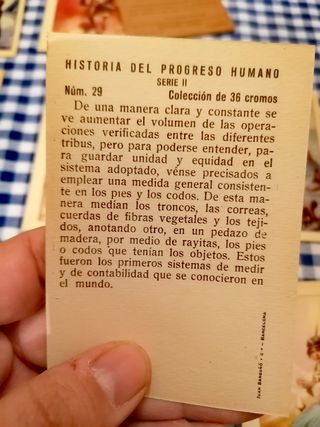 Cromos antiguos Historia Progreso Humano 1950
