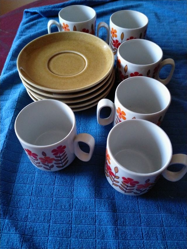 Juego café real tognana 6 unid. Porcelana italiana