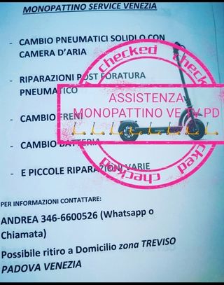 Cambio gomme monopattino Venezia 