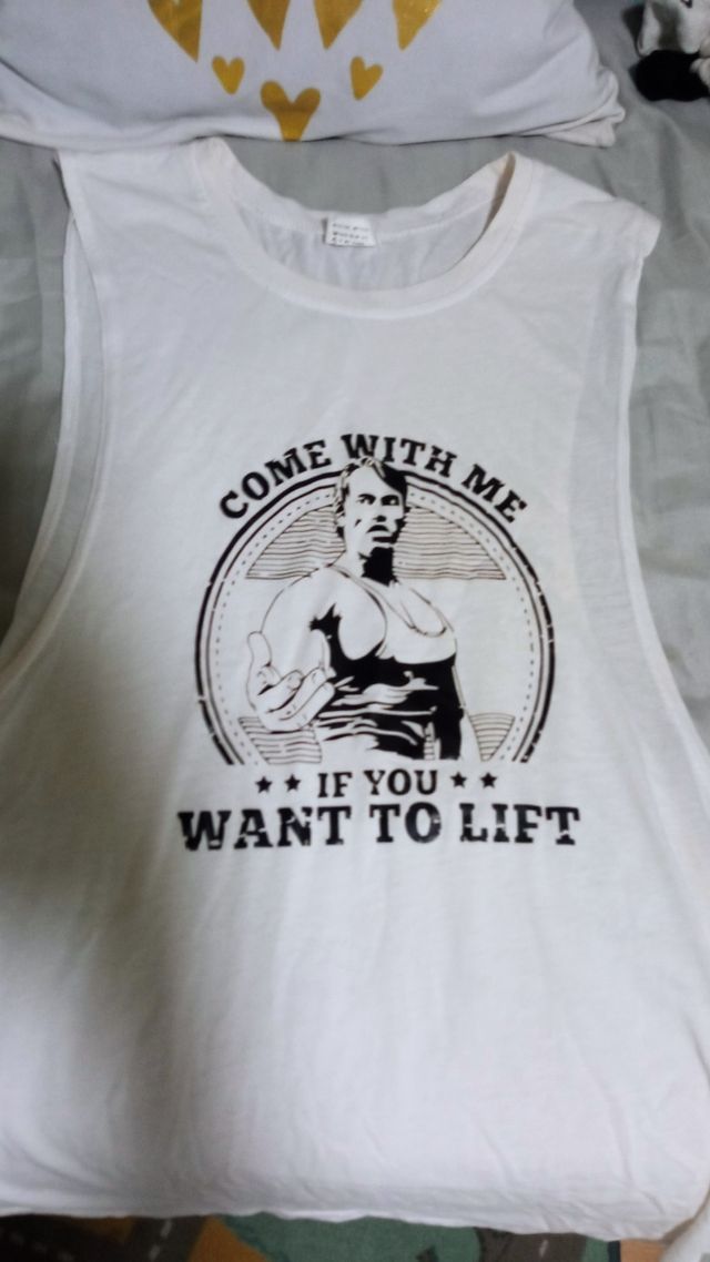 Camiseta tirantes gym blanca Arnold S.