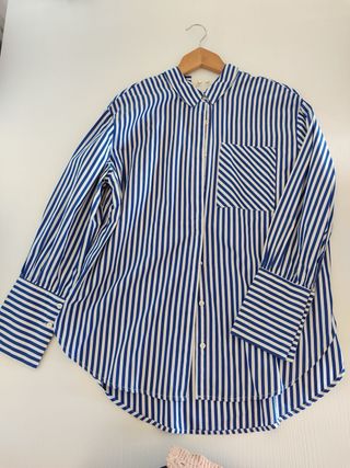 Camisa MANGO - Rayas blancas y azul marino - XS