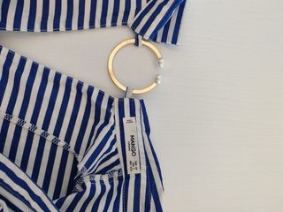 Camisa MANGO - Rayas blancas y azul marino - XS