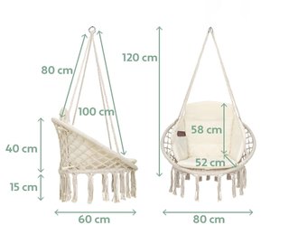 Silla Colgante de macramé con cojines