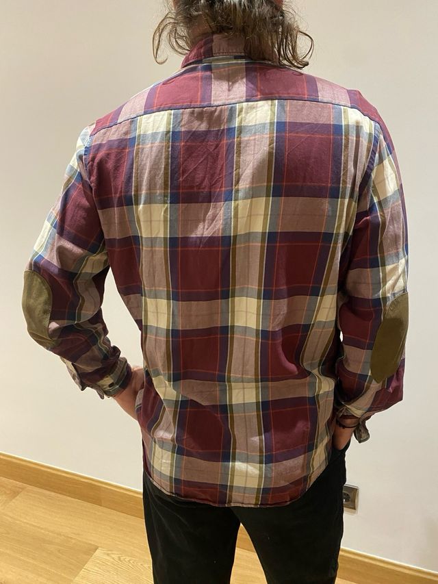 camisa cuadros granate