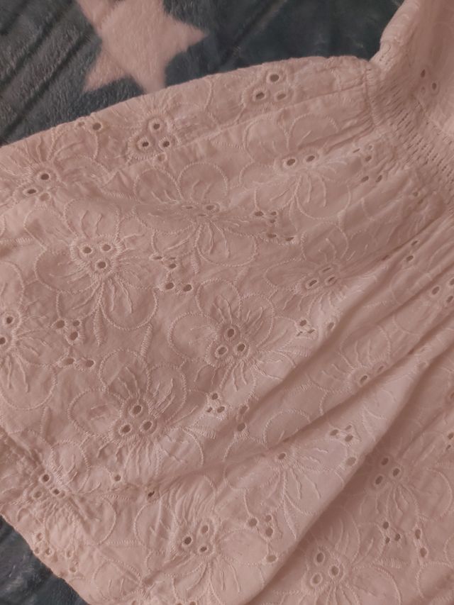 Vestido blanco perforado talla 10/11