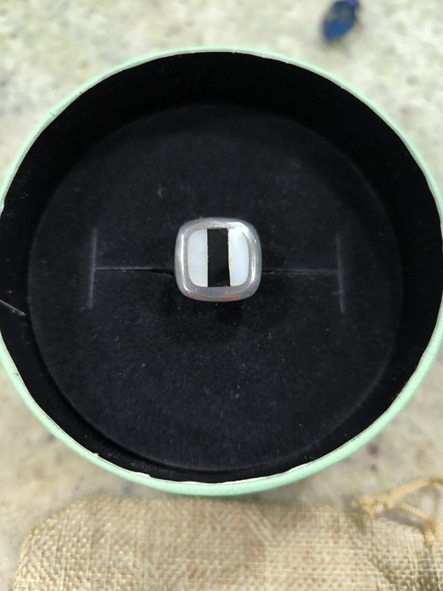 Anillo plata con nácar y onix