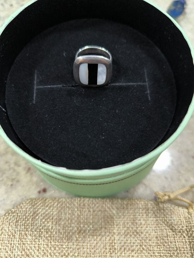 Anillo plata con nácar y onix