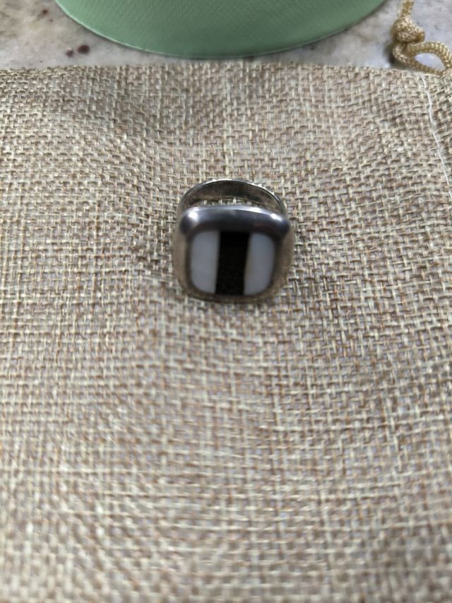 Anillo plata con nácar y onix