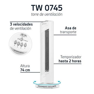 Ventilador Orbegozo TW0745 formato torre 45W