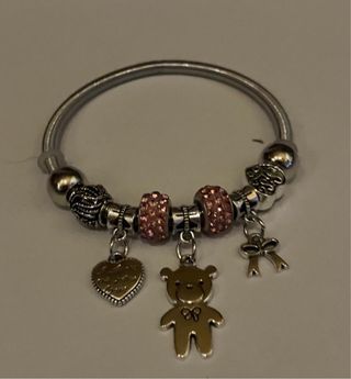 Pulsera elastica con abalorios osito.
