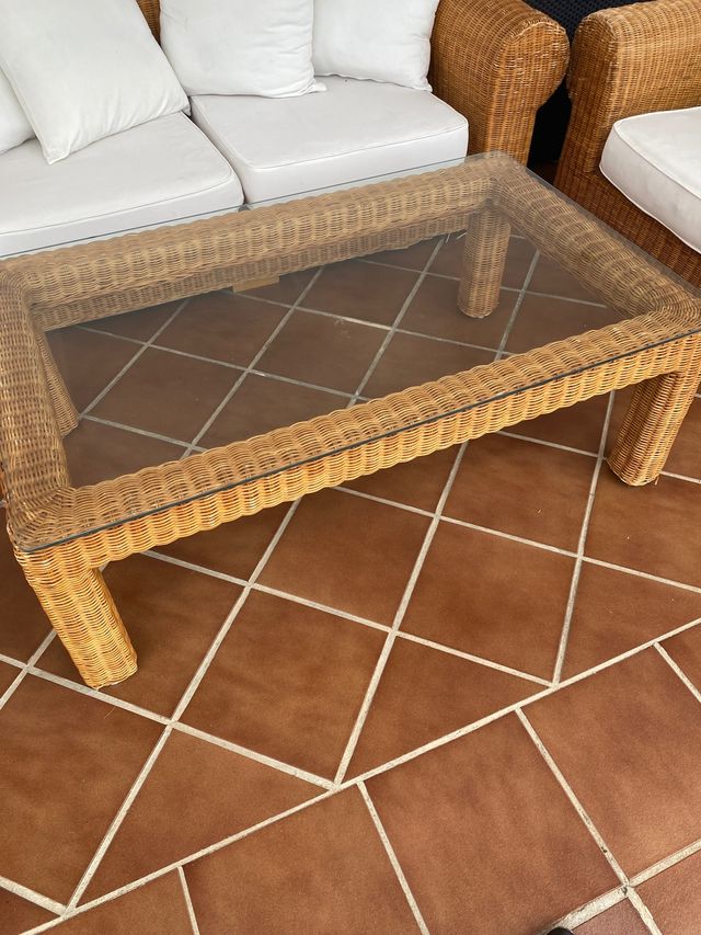 Conjunto de sofás de mimbre