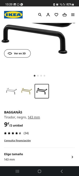 2 tiradores NUEVOS BAGGANÄS Negros