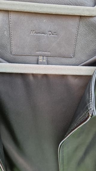 cazadora 100% piel ovina color negra massimo dutti