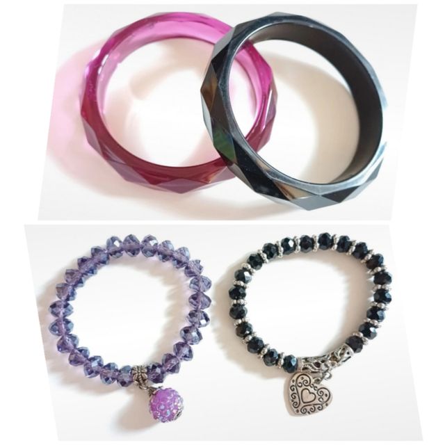 Bracciali viola e nero