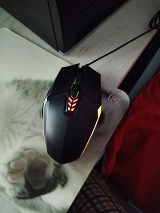 Ratón negro para pc con cable usb